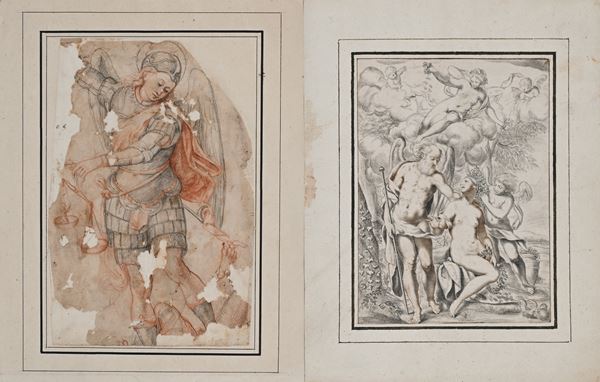 Studio di San Michele Arcangelo da Denys Calvaert - Saturno, Venere e Psiche su una nuvola da Giuseppe Diamantini