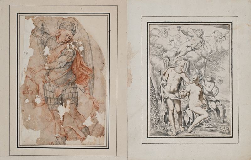 Studio di San Michele Arcangelo da Denys Calvaert - Saturno, Venere e Psiche su una nuvola da Giu...