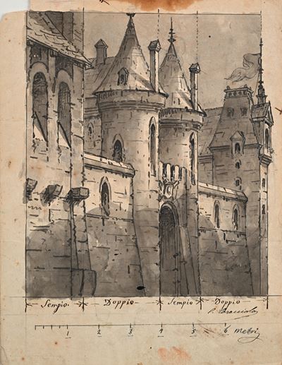 Studio per portale di castello