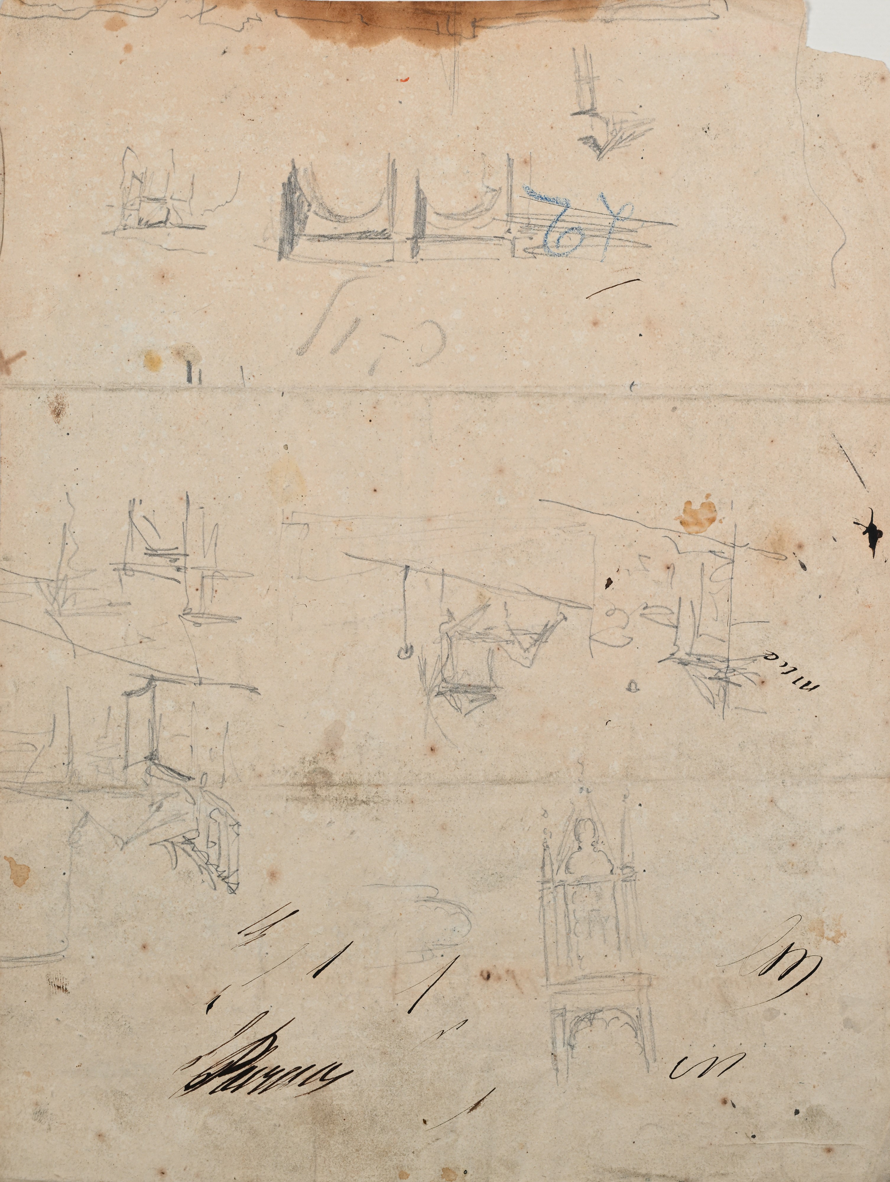 Scuola Italiana del XIX Secolo - Studio per portale di castello