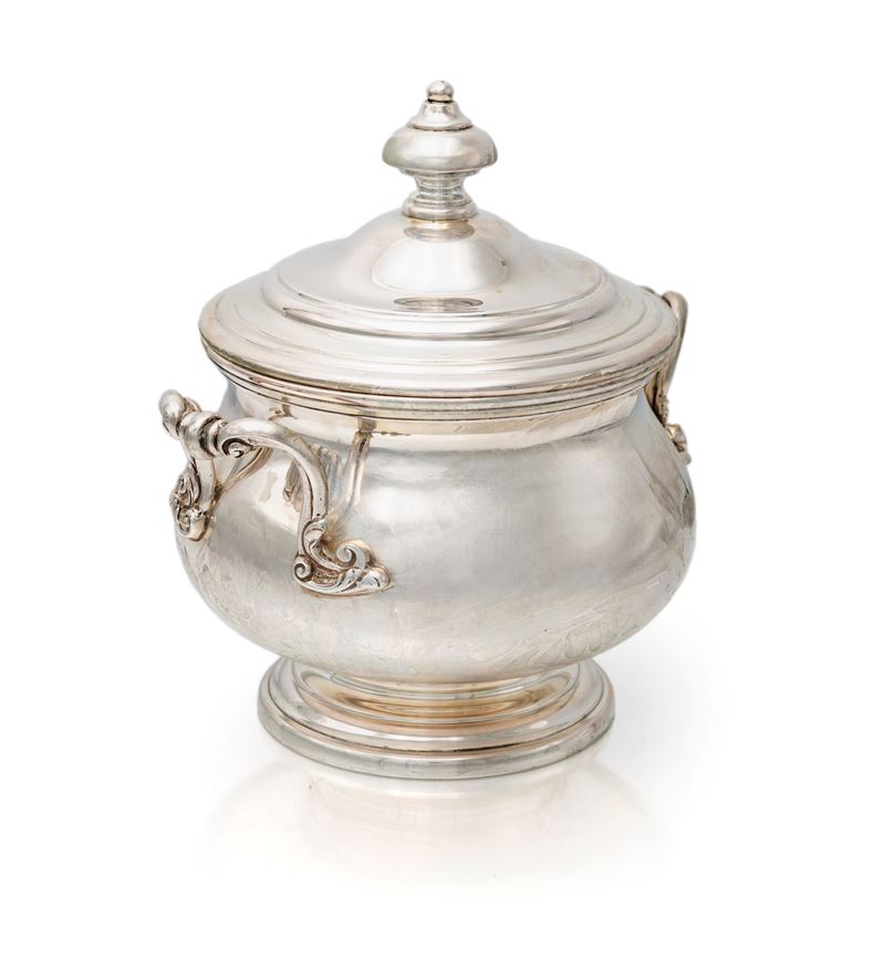 Zuccheriera in argento 800/000 con coperchio