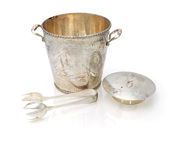 Secchiello portaghiaccio con pinza