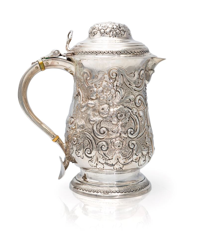 Tankard Giorgio III in argento, Londra 1780, argentiere Jas. Sutton