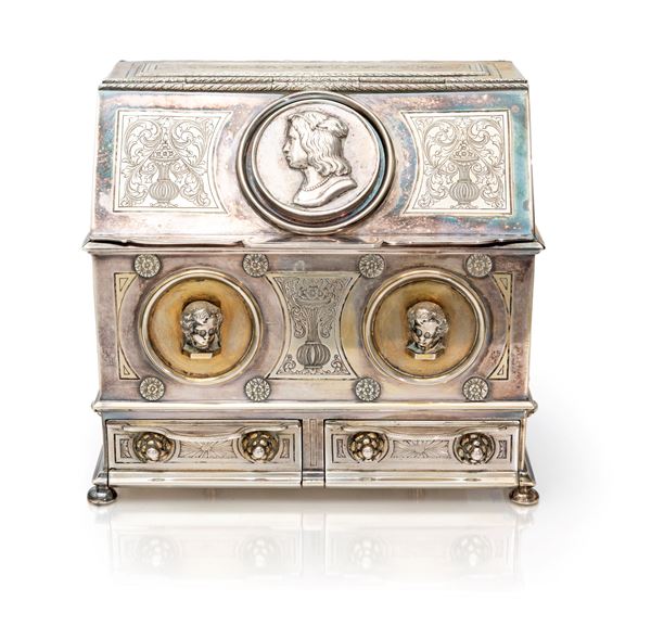 Scrigno in argento 800/000, Mastro Scalpello per Calderoni, Milano, XX secolo