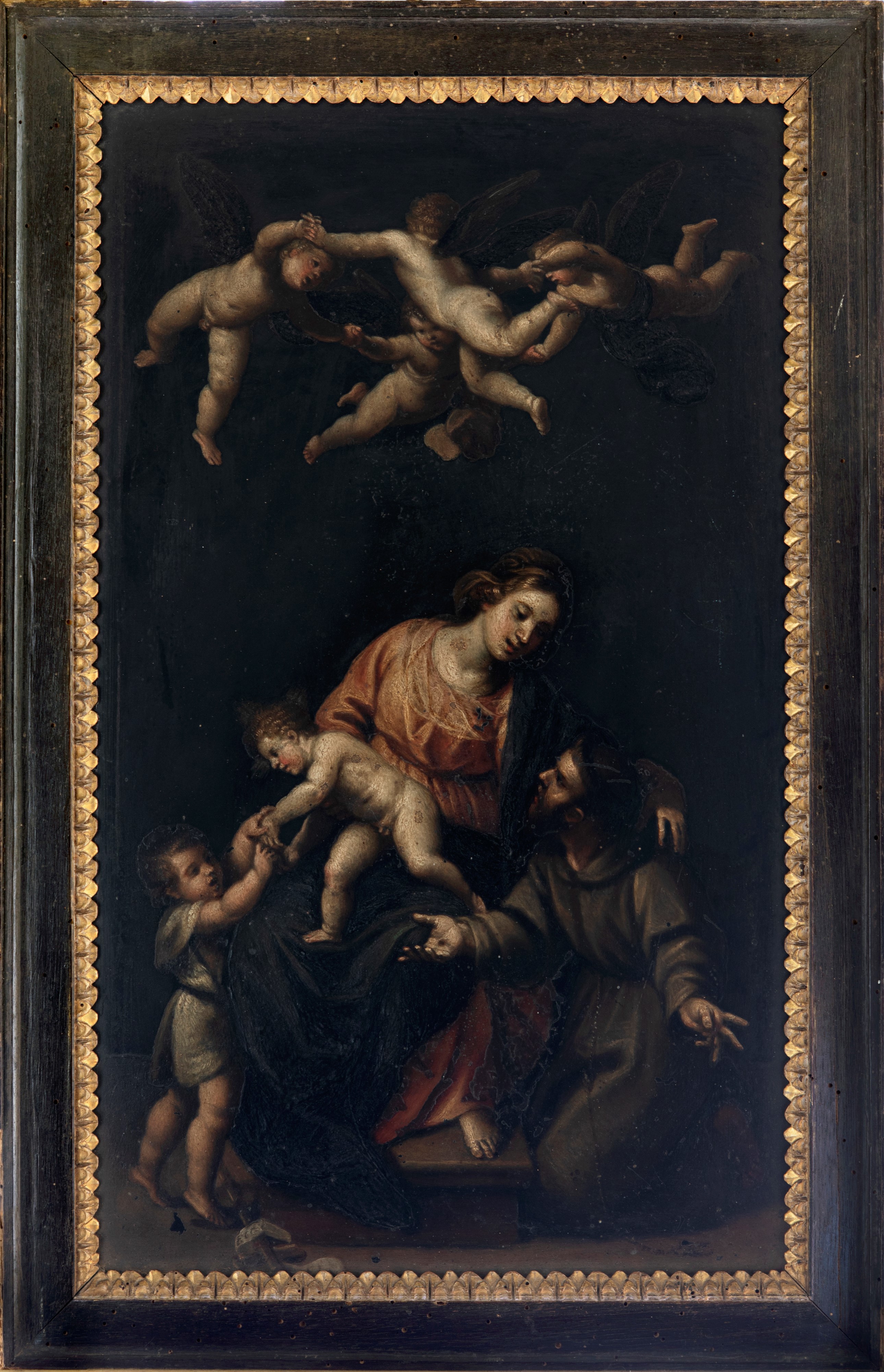 Madonna col Bambino, San Giovannino, San Francesco e angeli