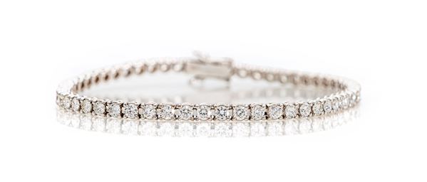 Bracciale tennis in oro e brillanti