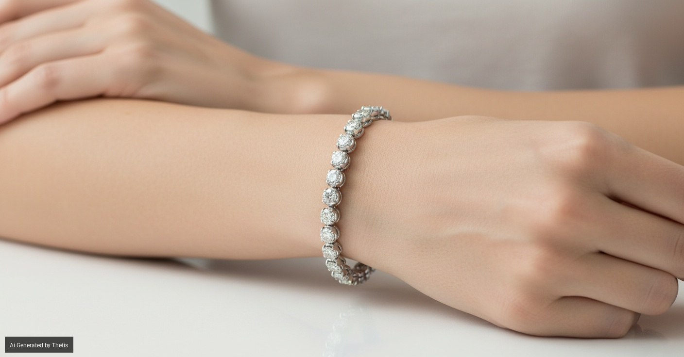 Bracciale tennis a maglia morbida in oro e brillanti