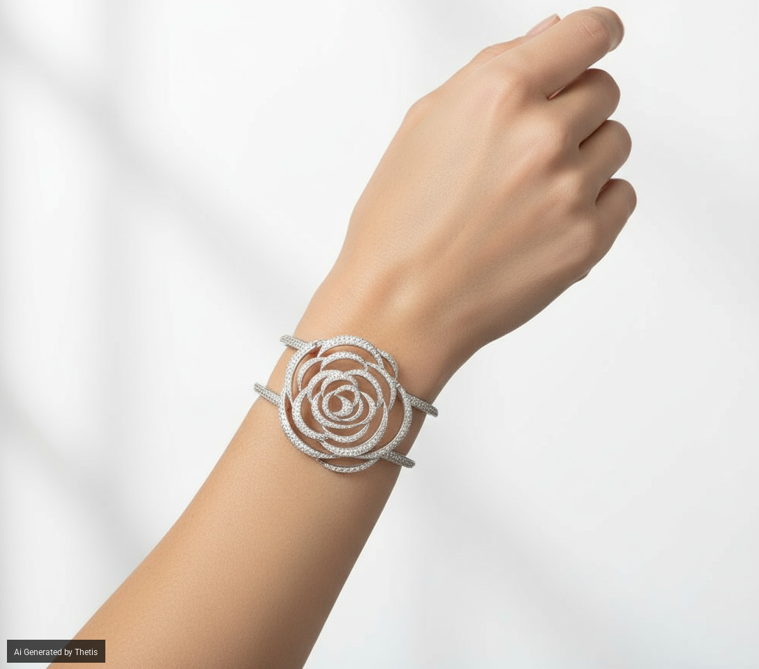 Bracciale rigido in oro e brillanti