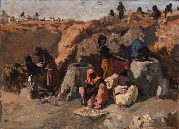 Scena di vita in un villaggio africano