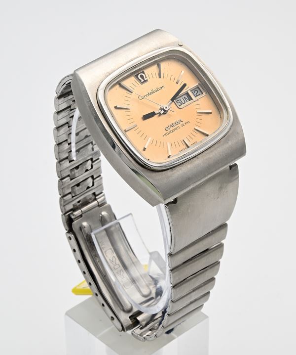 Omega Constellation Megaquarz 196.0016 - Orologio da polso da uomo al quarzo ad alta frequenza 32 Khz, Day-date in acciaio