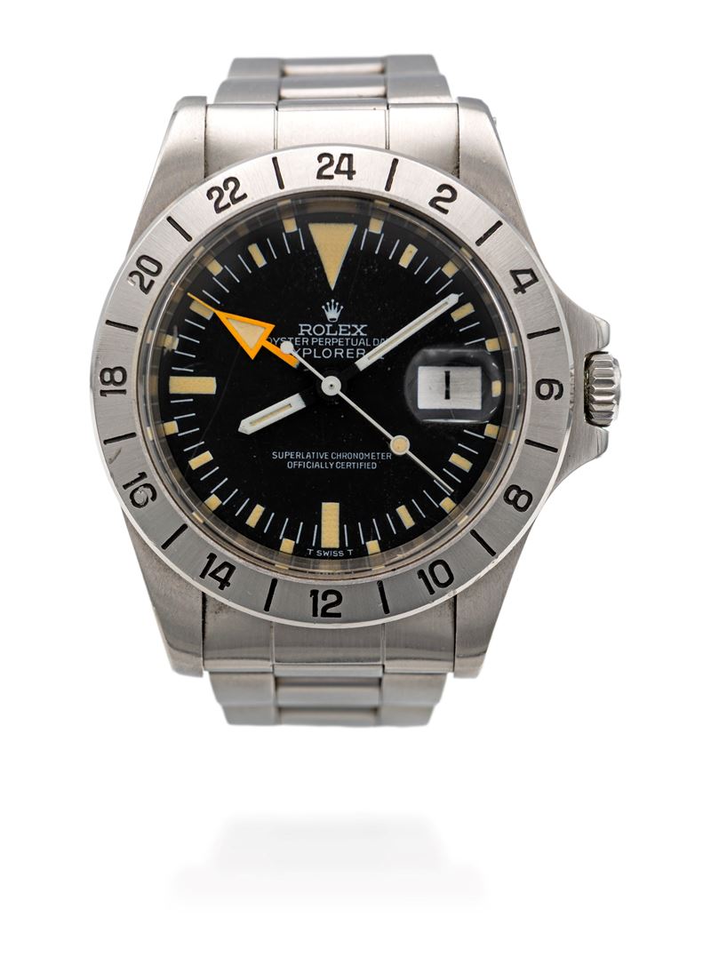 Rolex oyster perpetual date Explorer II "Freccione" in acciaio.