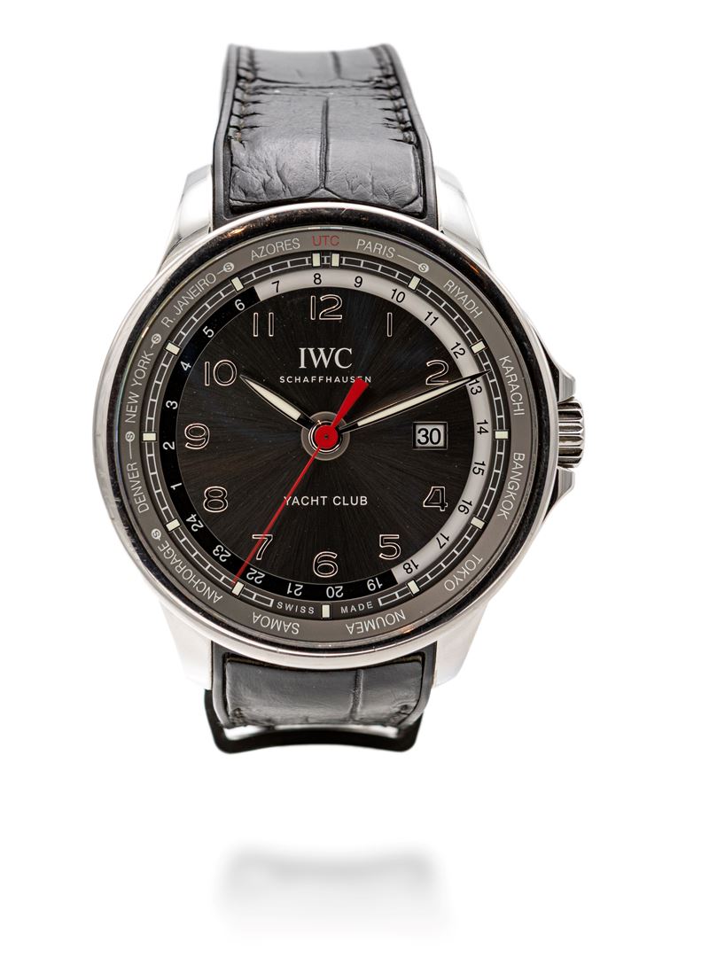 IWC Yacht Club Portugieser Worldtimer in acciaio.