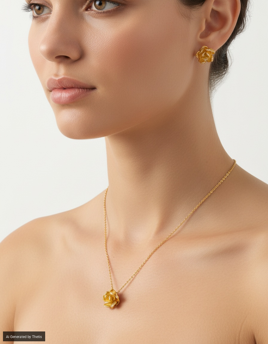 Cammilli - Parure di Pendente e Coppia di Orecchini in oro e brillanti