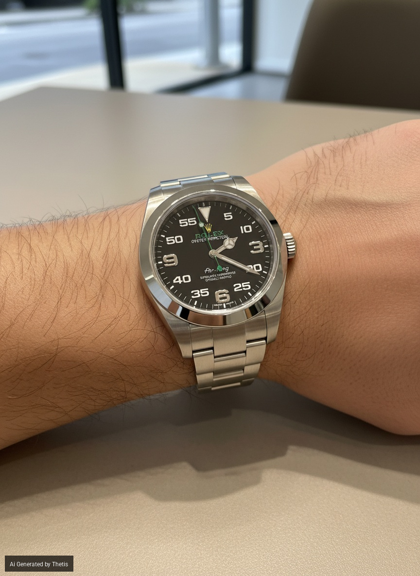 Rolex oyster perpetual Air King Wimbledon in acciaio