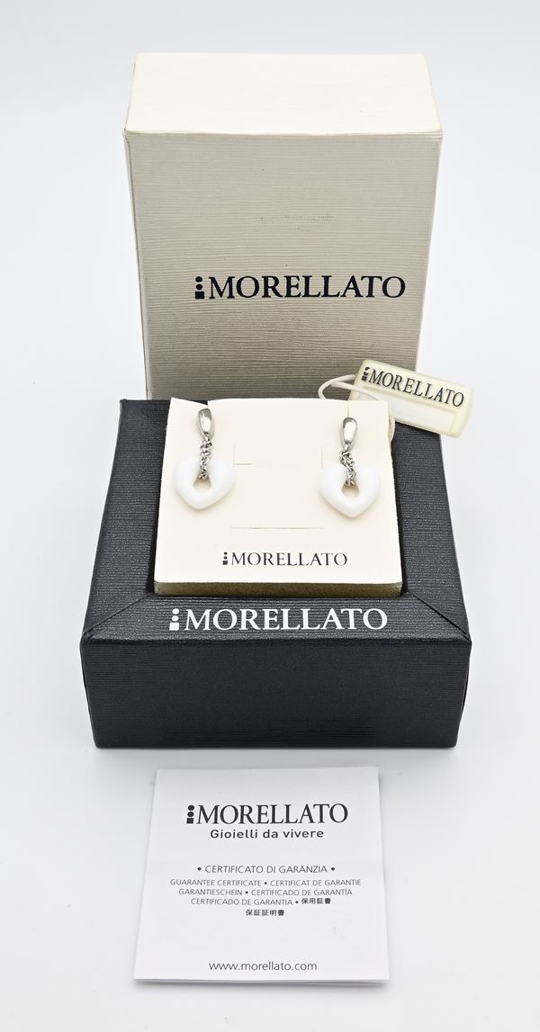 Orecchini in acciaio e resina bianca Morellato  - Asta ASTA A TEMPO - Penne e Accessori da Scrivania - Casa d'Aste Arcadia