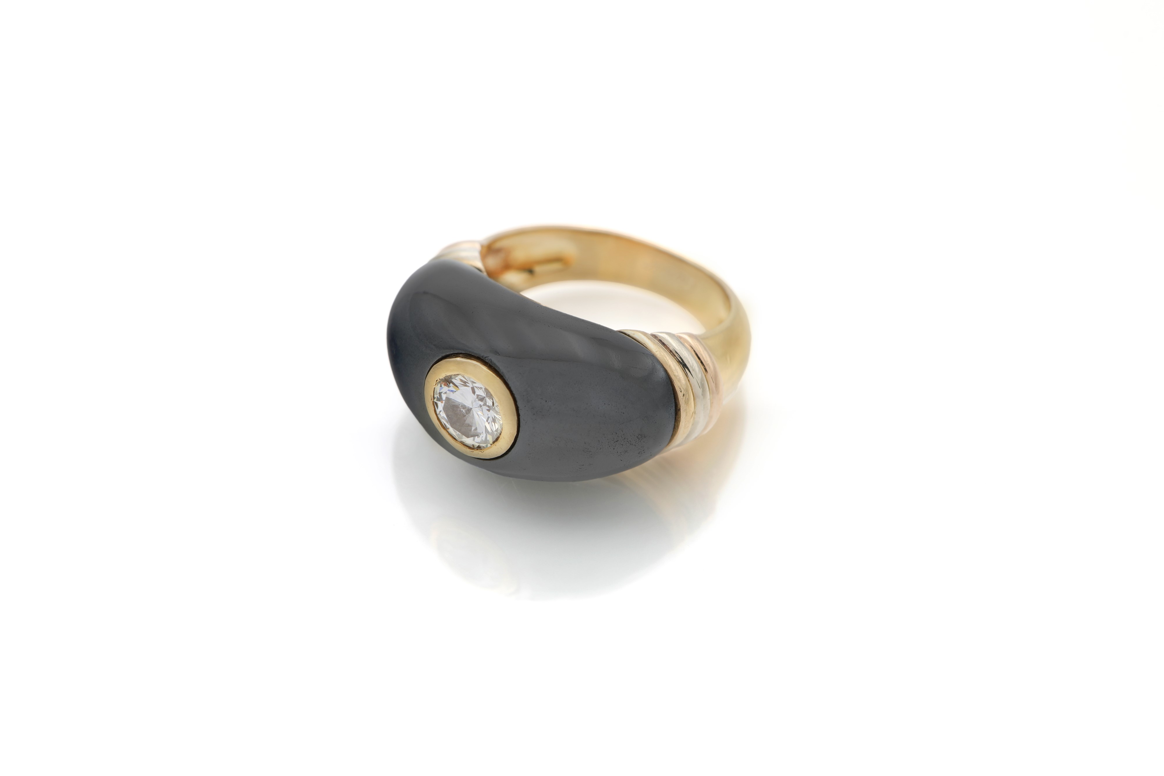 Cartier, anello in oro, ematite e brillante