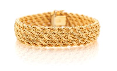 Bracciale a maglia in oro giallo 750/000, lunghezza cm 19