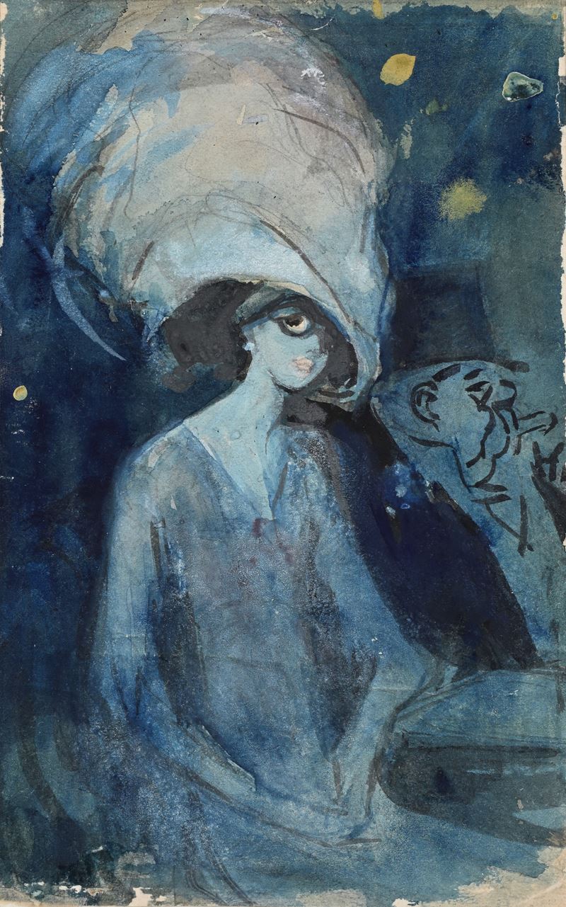 Gabriele Galantara - Il Caffè, acquerello su carta