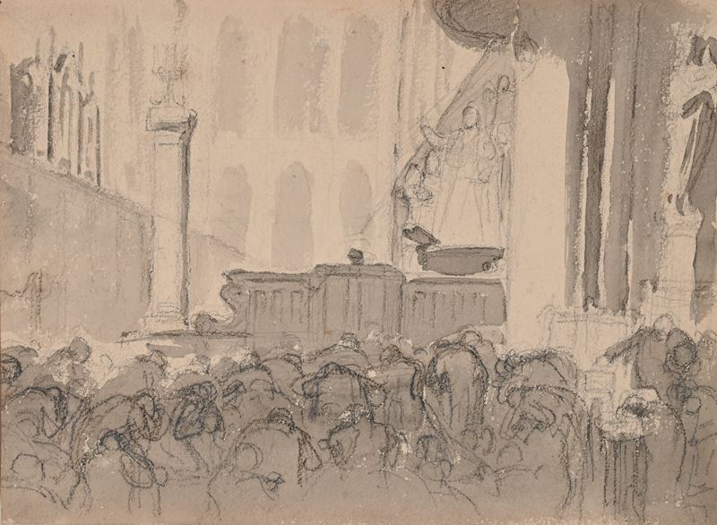 Recto: Omelia Pontificia - Verso: Studio di composizione