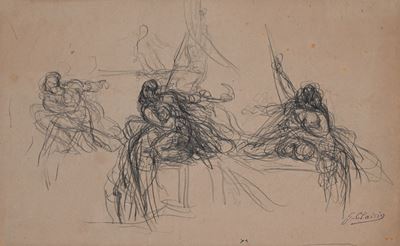 Studio di figure, matita su carta