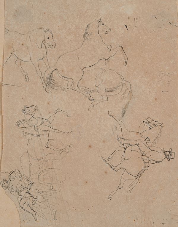 Studi di cavalli e figure