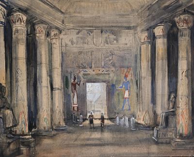 Studio per l'Aida, acquarello su carta