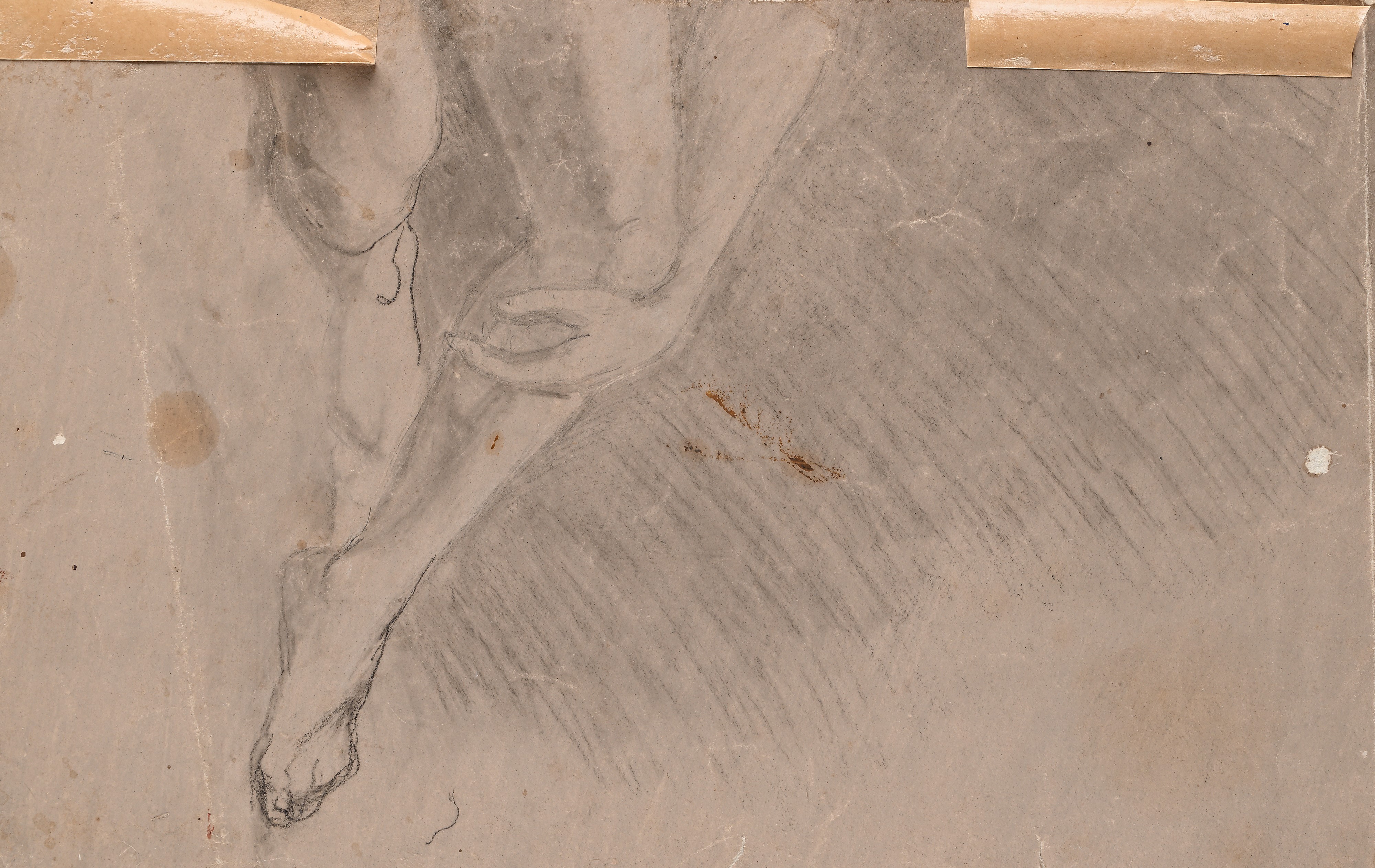 Recto: Studio per Rebecca al pozzo - Verso: Studio di gamba