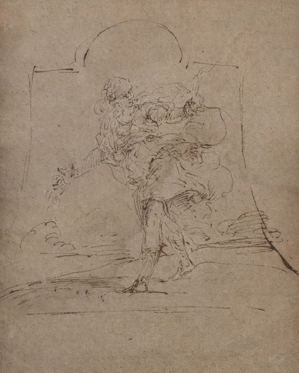 Recto: Studio di figura - Verso: Studio di panneggio