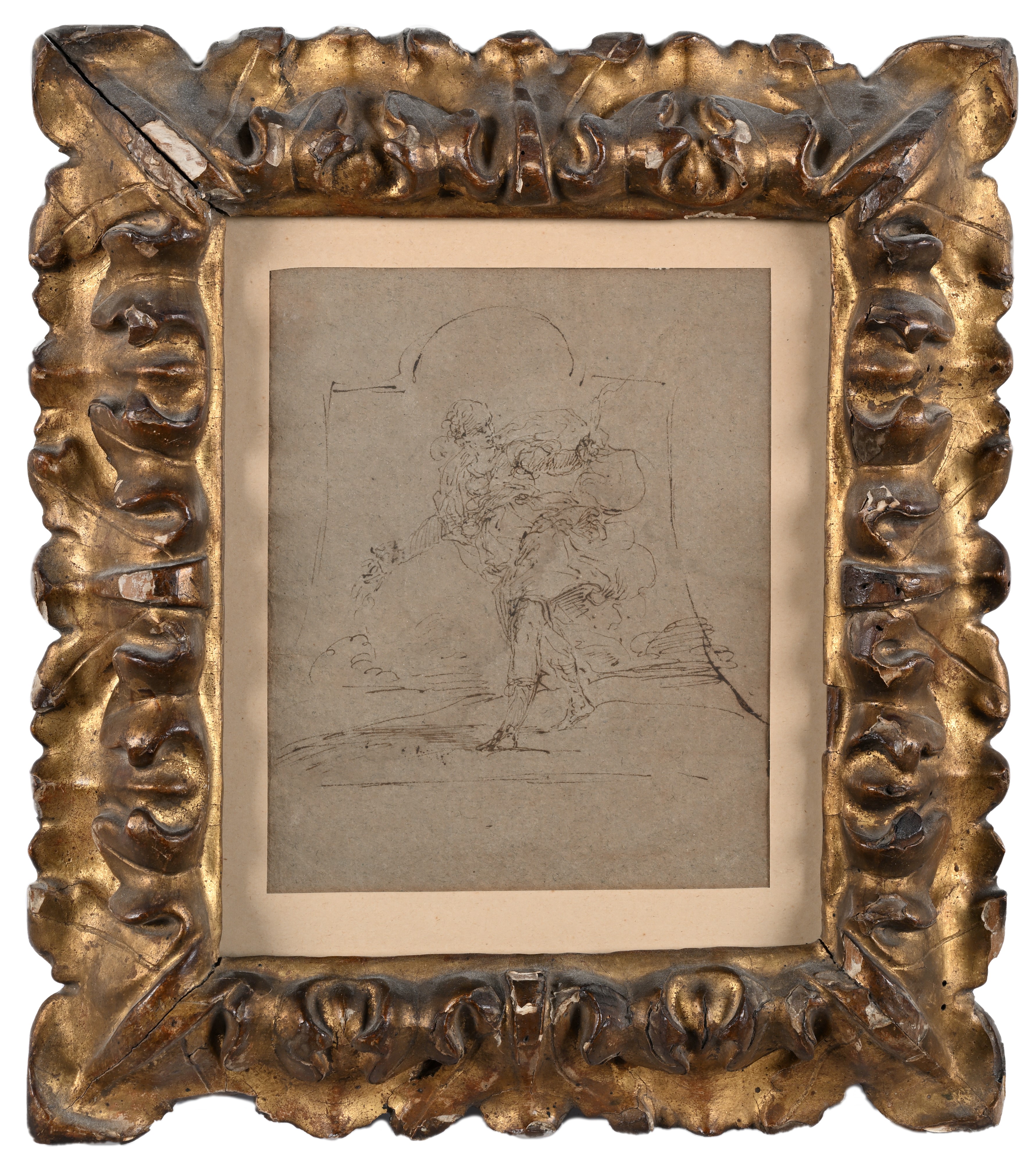 Recto: Studio di figura - Verso: Studio di panneggio