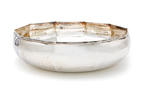 Ciotola decagonale in argento 800/000