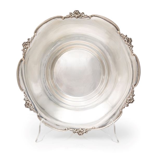 Centrotavola circolare in argento 800/000