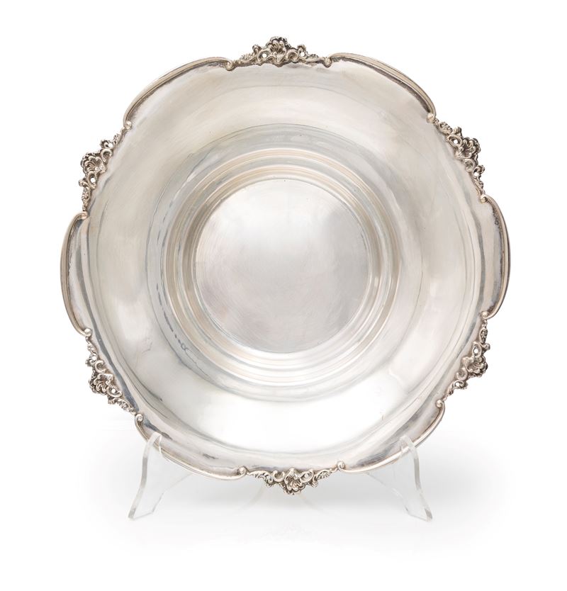 Centrotavola circolare in argento 800/000