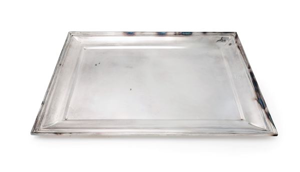 Vassoio rettangolare in argento sterling, Pampaloni, Firenze
