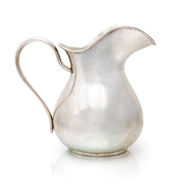 Brocca in argento corpo liscio, Sandonà, Vicenza