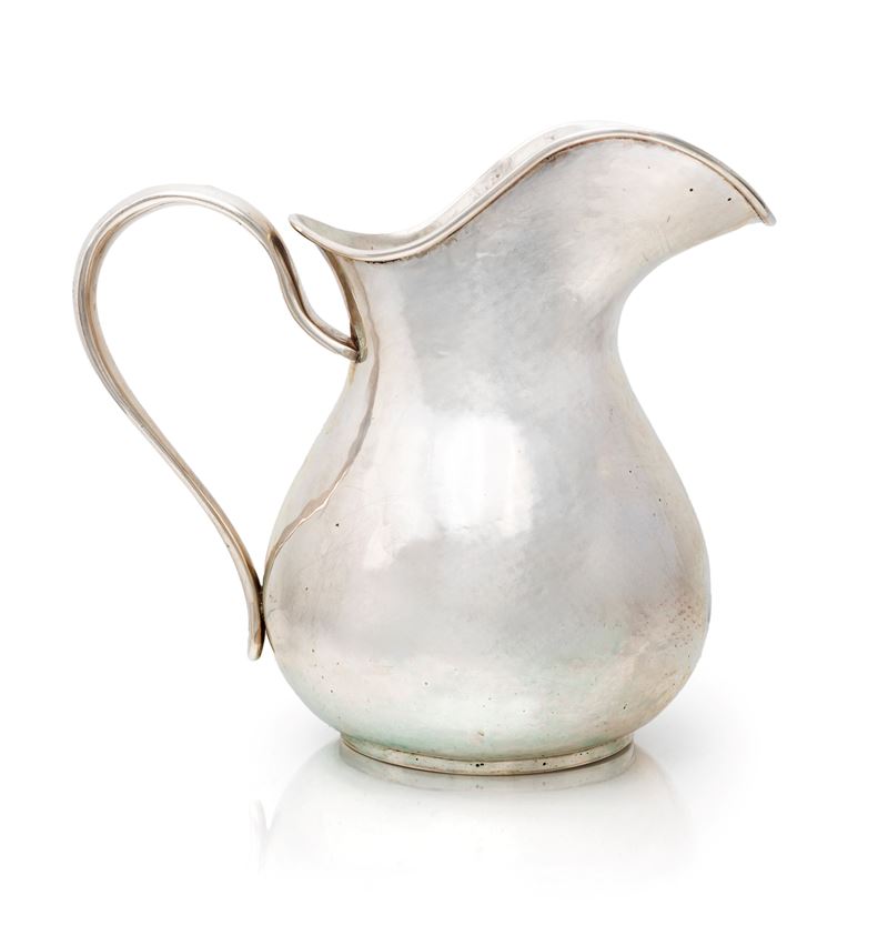 Brocca in argento corpo liscio, Sandonà, Vicenza