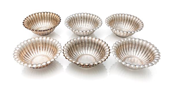 Sei coppette baccellate