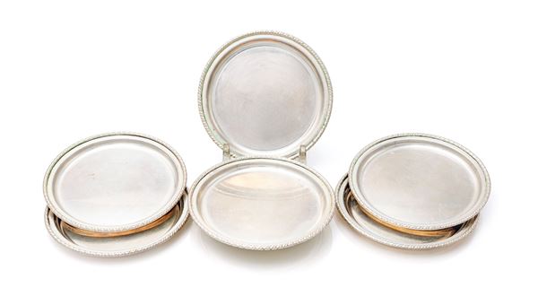 Sei piattini da pane in argento