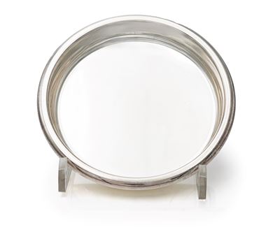 Sottobottiglia circolare in argento, dimensioni 2x14 cm, peso 90 gr
