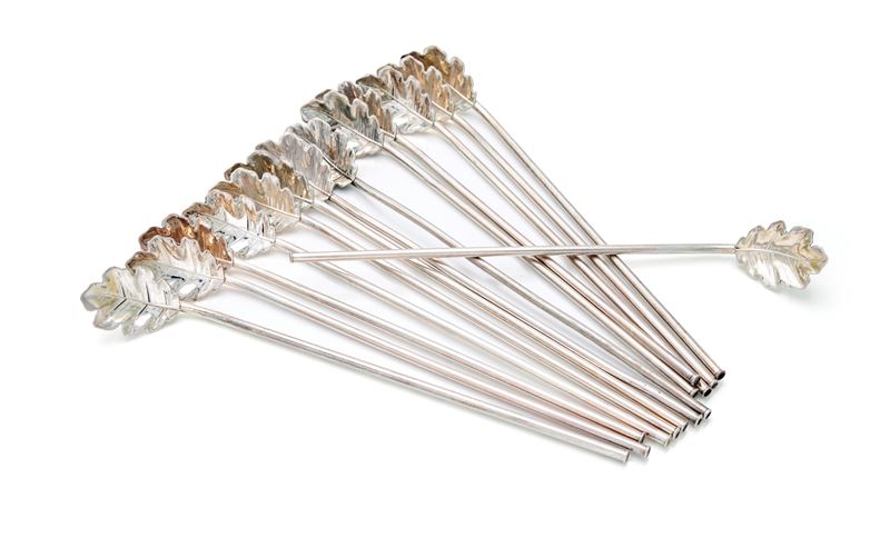 Quattordici melangers da cocktail in argento