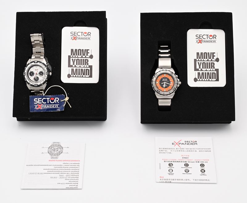 Sector Expander - 2 Orologi da polso al quarzo da uomo: Cronografo e Sub con datario in plastica ...