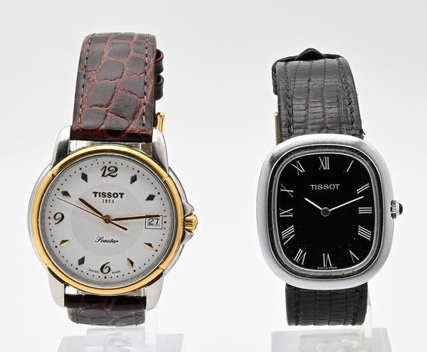 Tissot 41073 (Cal. 2141) - Orologio da polso da uomo a carica manuale in metallo cromato con fondello in acciaio e zaffiro sulla corona di carica Nr.19054956 / Tissot Seastar A665/765K - Orologio da polso al quarzo da uomo in acciaio e placcato oro. Water Resistant Nr.955114