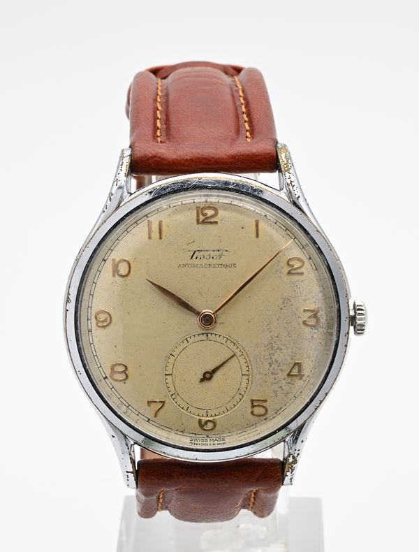 Tissot Antimagnetique 6715-1 (Cal. 27) - Orologio da polso a carica manuale da uomo in metallo cromato con fondello in acciaio