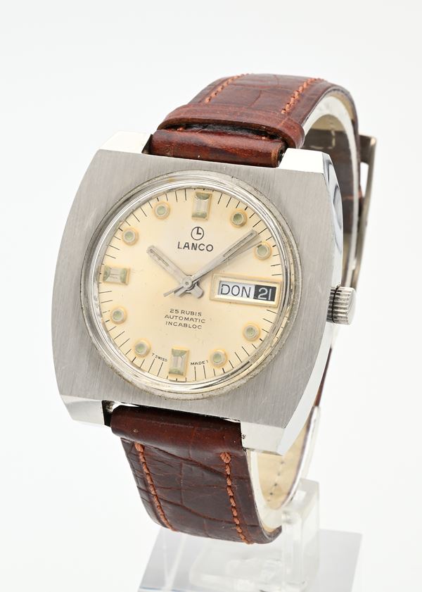 Lanco 25 Rubis 365336 (Cal. AS 1916) - Orologio da polso automatico incabloc day-date da uomo in acciaio 
