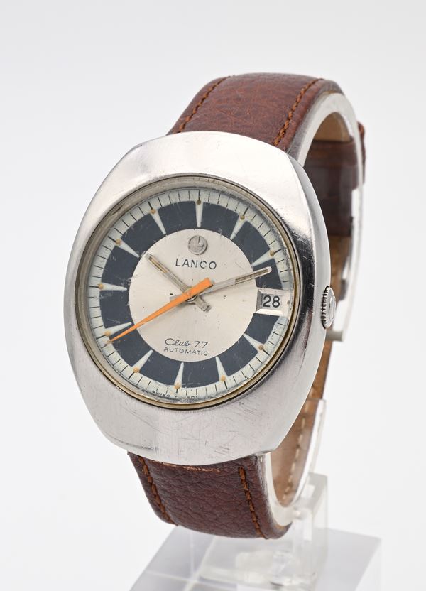 Lanco Club 77 Ref. 3021 (Cal. 1146) - Orologio da polso automatico con datario da uomo in acciaio