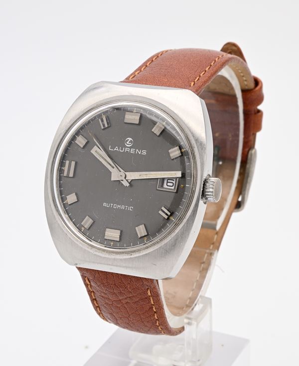 Laurens - Orologio da polso automatico con datario da uomo in acciaio