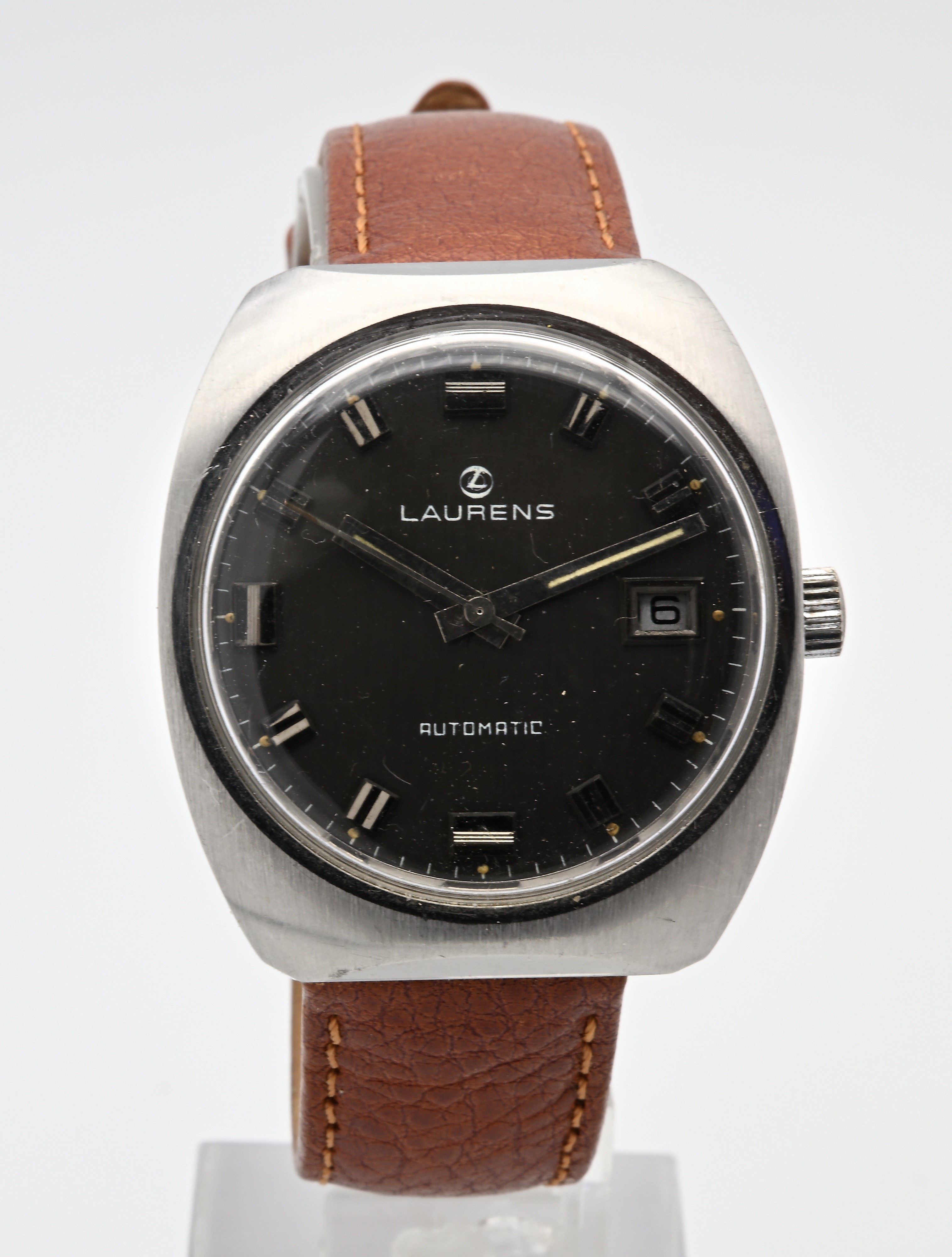 Laurens - Orologio da polso automatico con datario da uomo in acciaio