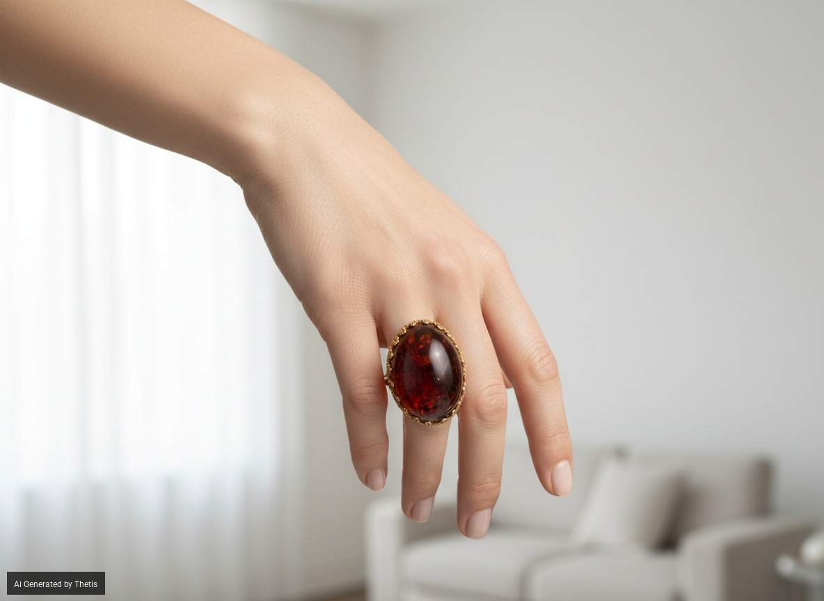 Mario Buccellati, anello in oro e ambra del Simeto