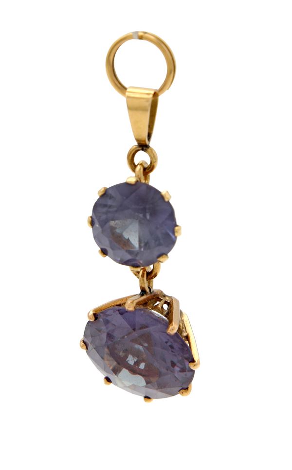 Pendente in oro e ametiste