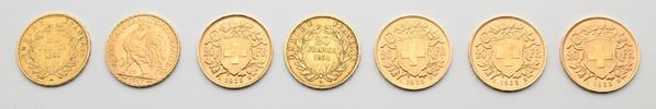 7 monete in oro