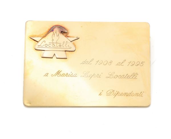 Piastra in oro con dedica